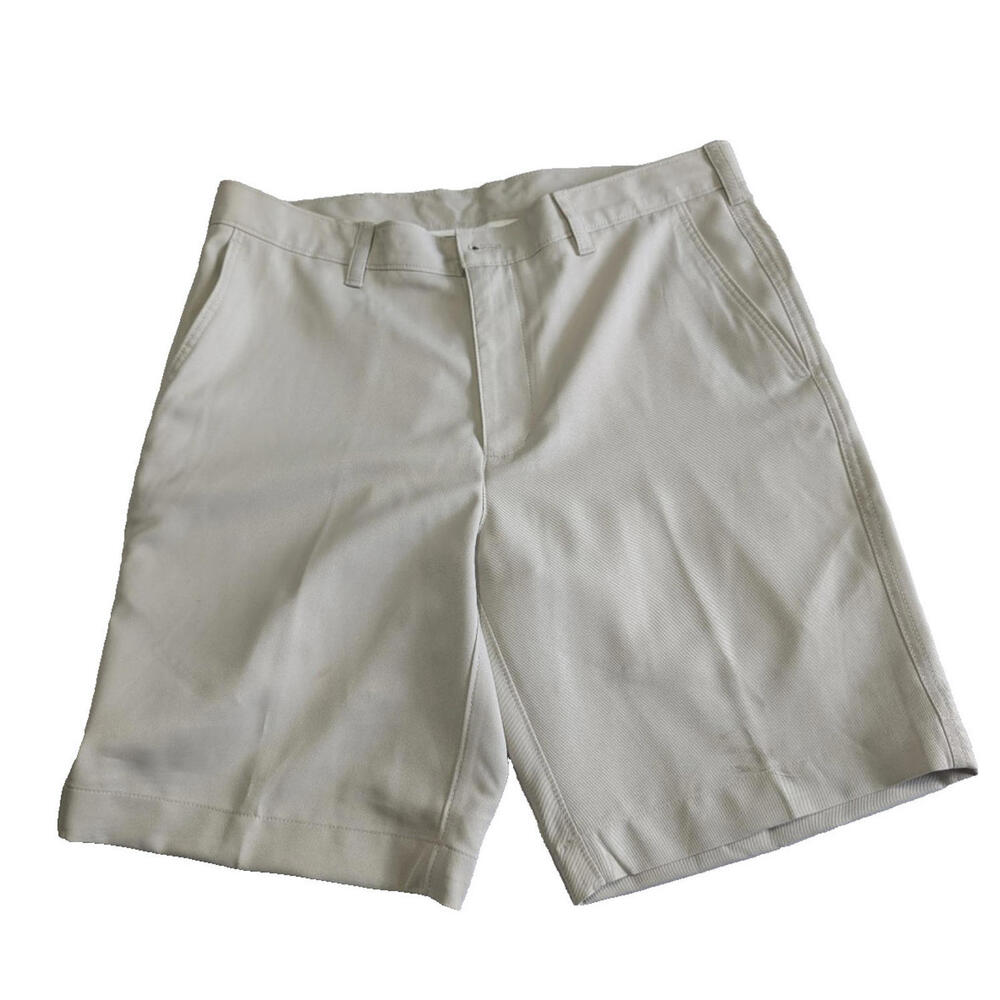 PGA Tour Men's Flat Front Golf Shorts, Beige Khaki Size 34